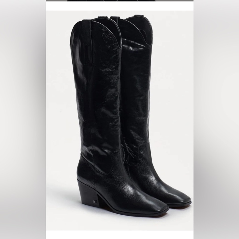 Sam Edelman Britten Leather Western Boots, size 9